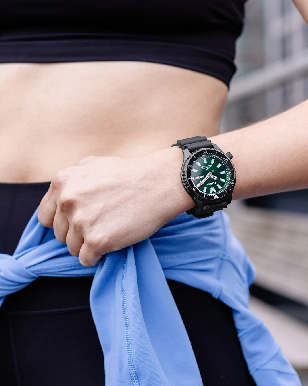 Promaster Dive Automatic Green Dial Polyurethane Strap NY0155-07X